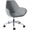 Siège visiteur KONSIT, piètement en croix, tissu gris clair