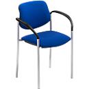 Siège visiteur Styl, bleu, alu argent