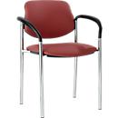 Siège visiteur Styl, piètement chromé, aspect cuir, rouge chili