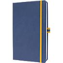 Sigel carnet de notes Linescape, 176 pages, DIN A5, 80 g/m², quadrillé, élastique, boucle de stylo bicolore, bleu/jaune
