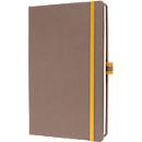 Sigel carnet de notes Linescape, 176 pages, DIN A5, 80 g/m², quadrillé, élastique, boucle de stylo bicolore, brun/jaune