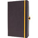 Sigel carnet de notes Linescape, 176 pages, DIN A5, 80 g/m², quadrillé, élastique, boucle de stylo bicolore, gris/jaune
