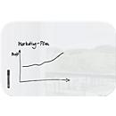 SIGEL Glas-Whiteboard Artverum, Ecken rund/matt, magnetisch, inkl. 1 x Boardmarker schwarz, B 1000 x T 10 x H 650 mm, ESG, weiß