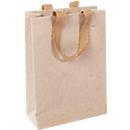 Sigel Pochette cadeau Natural Red Coco, taille S, avec fond et larges poignées en jute, L 80 x l 190 x H 280 mm, papier en fibres de jute, beige, 5 pièces
