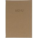 Sigel Porte-menus, DIN A4, reliure en caoutchouc, gaufré, beige, 5 pièces + 2 pochettes transparentes doubles