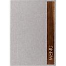 Sigel Porte-menus SM222, A4, incl. 2 pochettes transparentes doubles pour 8 pages A4, reliure caoutchouc, bois/PU, marron-gris clair, 1 pièce