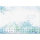 Sigel schrijfblok, aquarel, groen/blauw, ca. A2, kalender 2026/2027/2028, DE/EN/FR/NL, 30 vel