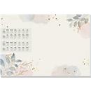 Sigel schrijfblok, bladmotief, goud/roze/blauw, ca. A2, kalender 2026/2027, DE/EN/FR/NL, 30 vel