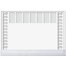 Sigel schrijfblok, weekindeling, grijs, ca. A2, kalender 2026/2027, DE/EN/FR/NL, transparante beschermstrook, 40 vel