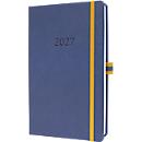 Sigel Wochenkalender Linescape 2027, A5, für 1 Jahr, Vertikal-Layout, 176 Seiten, 1 Woche/2 Seiten, Stiftschlaufe, PU-Hardcover, blau-gelb
