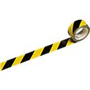 Signaalband, geel/zwart, 6 rollen