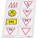 Signes tactiques Taktifol ligne de danger, rectangulaire, autocollant, inscriptible, effaçable à sec, L 46 x l 32 mm, multicolore, 8 signes