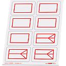 Signes tactiques unités Taktifol, rectangulaires, autocollants, inscriptibles, effaçables à sec, L 46 x l 32 mm, rouge, 8 signes