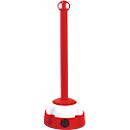 Signpost with chain, red post