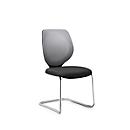 Silla cantilever GIROFLEX 353, con respaldo de malla, tubo de acero de precisión, apilable, sin reposabrazos, gris/negro