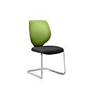 Silla cantilever GIROFLEX 353, con respaldo de malla, tubo de acero de precisión, apilable, sin reposabrazos, verde/negro