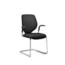 Silla cantilever GIROFLEX 353, respaldo acolchado, tubo de acero de precisión, apilable, con reposabrazos, negro/negro