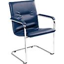 Silla cantilever Rumba, cuero sintético, azul