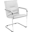 Silla cantilever Rumba, cuero sintético, blanco