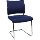 Silla cantilever SEAT POINT, acolchado, sin reposabrazos, apilable, juego de 2, azul