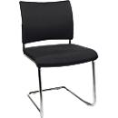 Silla cantilever SEAT POINT, acolchado, sin reposabrazos, apilable, juego de 2, negro