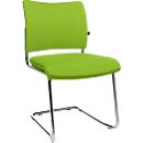 Silla cantilever SEAT POINT, acolchado, sin reposabrazos, apilable, juego de 2, verde