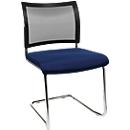 Silla cantilever SEAT POINT, malla, sin reposabrazos, apilable, juego de 2, azul