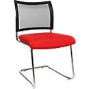 Silla cantilever SEAT POINT, malla, sin reposabrazos, apilable, juego de 2, rojo