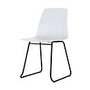 Silla con carcasa Paperflow CUBE, acero barnizado, carcasa de asiento plástico, altura del asiento 460 mm, juego de 2, blanco