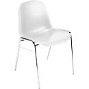 Silla de carcasa Beta, apilable, ancho 400 x fondo 420 x alto 460 mm, base cromada, blanco