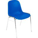 Silla de carcasa Beta, apilable, anchura 400 x profundidad 420 x altura 460 mm, marco cromado, azul