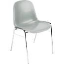 Silla de carcasa Beta, apilable, anchura 400 x profundidad 420 x altura 460 mm, marco cromado, gris