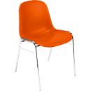 Silla de carcasa Beta, apilable, anchura 400 x profundidad 420 x altura 460 mm, marco cromado, naranja