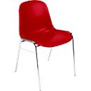 Silla de carcasa Beta, apilable, anchura 400 x profundidad 420 x altura 460 mm, marco cromado, rojo