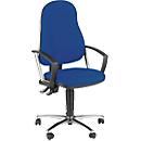 Silla de oficina Topstar POINT 60, mecanismo permanente, con reposabrazos, soporte lumbar, asiento contorneado, azul