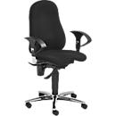 Silla de oficina Topstar SENSUM, contacto permanente, con reposabrazos, apoyo lumbar, asiento ortopédico 3D, negra