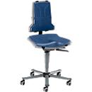 Silla de trabajo bimos SINTEC, contacto permanente, asiento ortopédico, sin reposabrazos ni acolchado, con ruedas