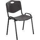 Silla de visita NowyStyl, H 470 mm x A 460 mm x P 410 mm, de plástico, con armazón de acero, pies antirayaduras, apilable, negro-antracita