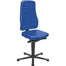 Silla giratoria All-In-One 9640, con deslizadores, acolchado de cuero sintético, azul