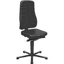 Silla giratoria All-In-One 9640, con deslizadores, acolchado de cuero sintético, negro