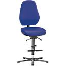 Silla giratoria de laboratorio Basic, con estribo, cuero sintético, Stamskin Top azul