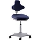 Silla giratoria de laboratorio Labster 9103, cuero sintético, escay azul