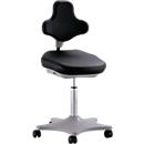 Silla giratoria de laboratorio Labster 9103, cuero sintético, escay negro