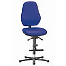 Silla giratoria de laboratorio LEANOS 9136, cuero sintético, Stamskin Top azul