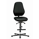 Silla giratoria de laboratorio LEANOS 9136, cuero sintético, Stamskin Top negro