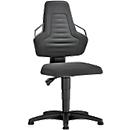 Silla giratoria de trabajo, deslizadores, Supertec negro, asideros gris