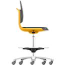 Silla giratoria de trabajo Labsit alta, espuma integral, ruedas con bloqueo por peso, An 450 x P 420 x Al 560-810 mm, naranja