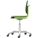 Silla giratoria de trabajo Labsit, cuero sintético, ruedas, An 450 x P 420 x Al 450-650 mm, verde