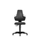 Silla giratoria de trabajo, ruedas, Supertec negro, asideros gris