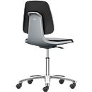 Silla giratoria Labsit, tapizado SKINTEC, ruedas, ancho 450 x fondo 420 x alto 450 - 650 mm, antracita